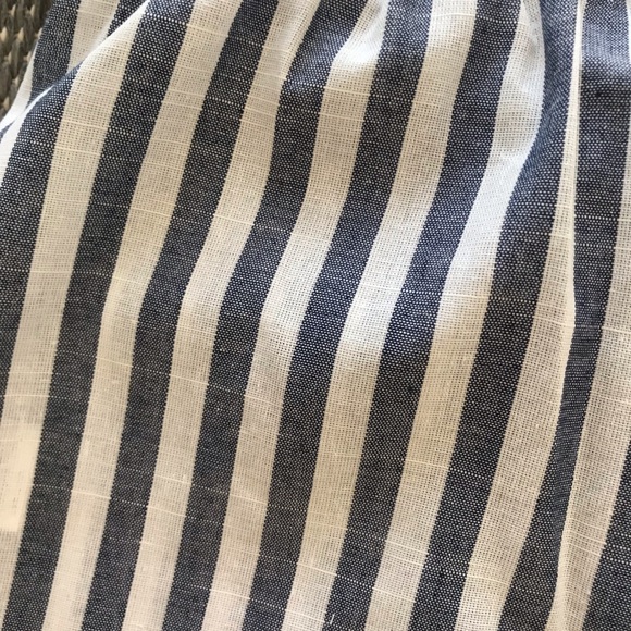 Blue and White Paper Bag Shorts - Picture 5 of 5